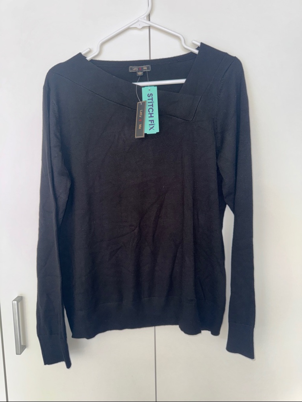 Lety & Me Black V-Neck Sweater with NEW with Tags from Stitch Fix